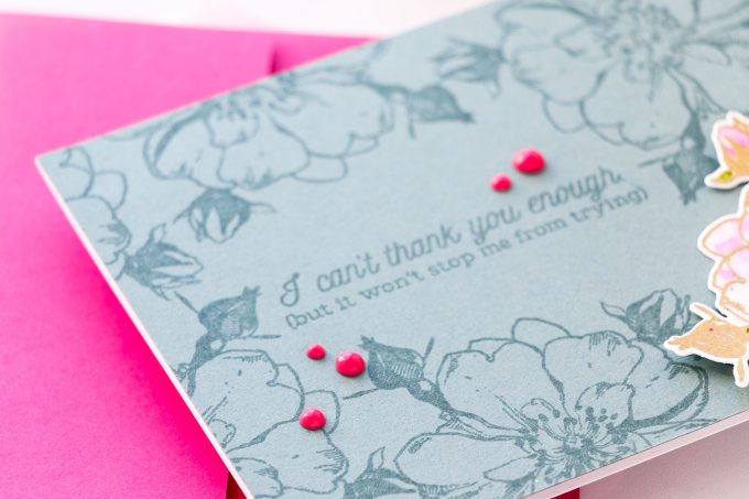 Hero Arts | Monochromatic Floral Cards (Almost No Coloring!) by Yana Smakula. Video tutorial. #heroarts #heroflorals #cardmaking #monochromaticcards #stamping 