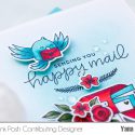 Pretty Pink Posh | Seasonal Happy Mail Cards by Yana Smakula using Happy Mail Stamp Set. Video tutorial. #stamping #handmadecard #happymail #copiccoloring #adultcoloring #Ilovetomakecards