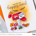 Pretty Pink Posh | Seasonal Happy Mail Cards by Yana Smakula using Happy Mail Stamp Set. Video tutorial. #stamping #handmadecard #happymail #copiccoloring #adultcoloring #Ilovetomakecards