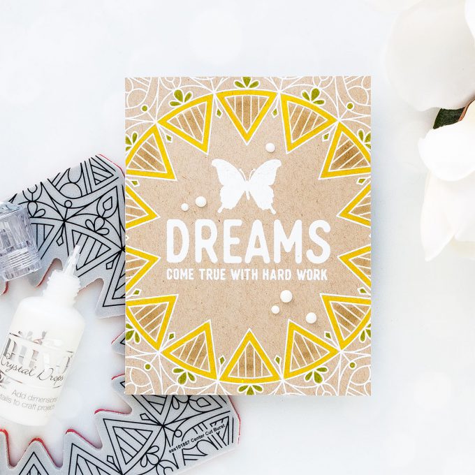 Simon Says Stamp | Dreams Come True With Hard Work Card by Yana Smakula + Photo Tutorial #sssflutteringby #simonsaysstamp #stamping #handmadecard