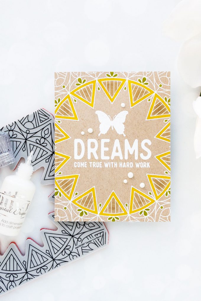 Simon Says Stamp | Dreams Come True With Hard Work Card by Yana Smakula + Photo Tutorial #sssflutteringby #simonsaysstamp #stamping #handmadecard