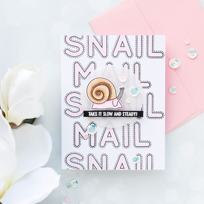 Simon Says Stamp | Snail Mail Card by Yana Smakula using Under The Sea Animals set #stamping #sssflutteringby #simonsaysstamp #cardmaking #handmadecard 