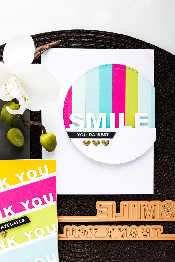 Spellbinders | On The Edge Word Dies. Colorful Cards by Yana Smakula - Small Die Of The Month Club May 2018. Video. #spellbinders #diecutting #neverstopmaking #handmadecards #cardmakingvideo