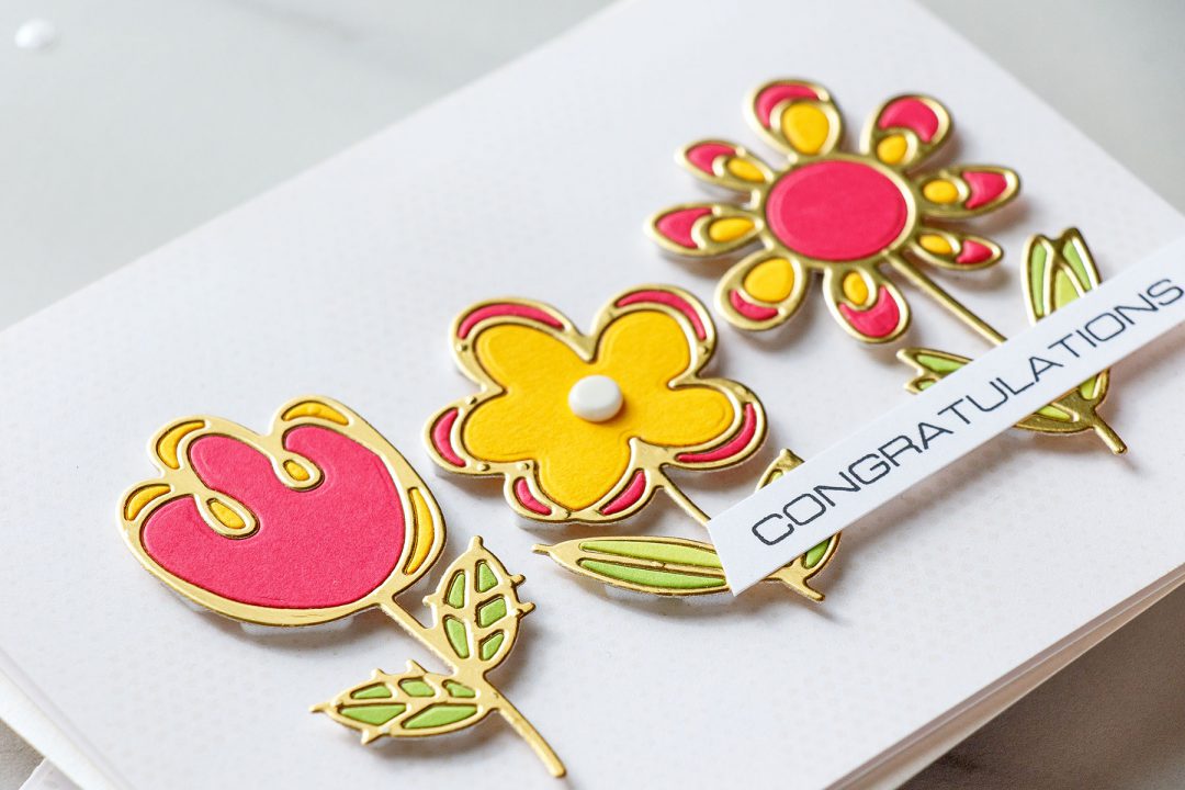 Spellbinders | Clean & Simple Flower Cards with Inlay Die Cutting by Yana Smakula #cardmaking #diecutting #handmadecard #neverstopmaking