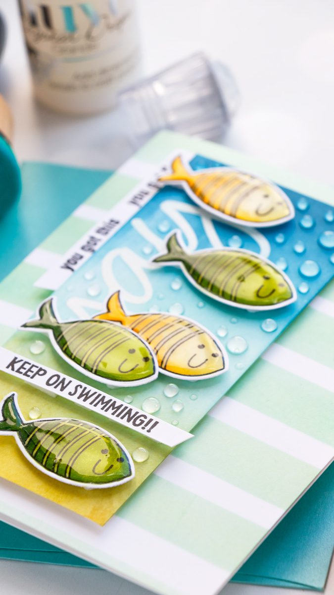 Simon Says Stamp | Keep On Swimming Card by Yana Smakula #simonsaysstamp #cardmaking #stamping #copiccoloring #fishcard