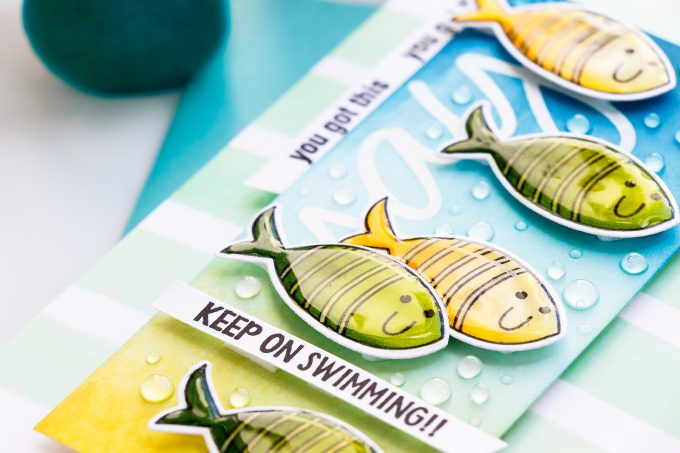 Simon Says Stamp | Keep On Swimming Card by Yana Smakula #simonsaysstamp #cardmaking #stamping #copiccoloring #fishcard