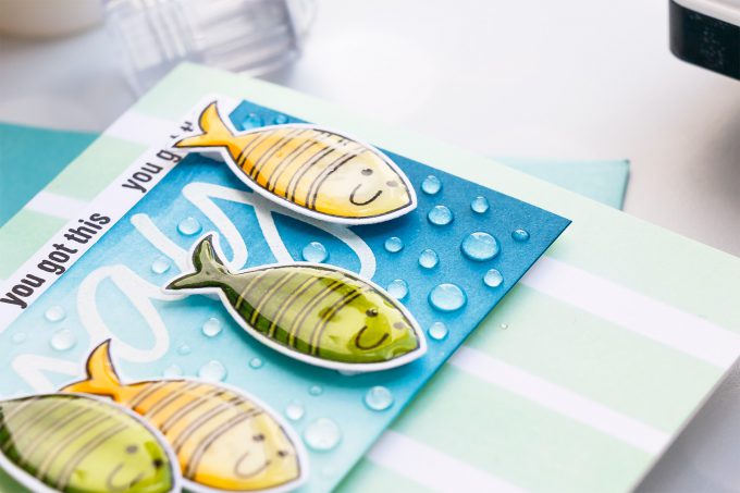 Simon Says Stamp | Keep On Swimming Card by Yana Smakula #simonsaysstamp #cardmaking #stamping #copiccoloring #fishcard