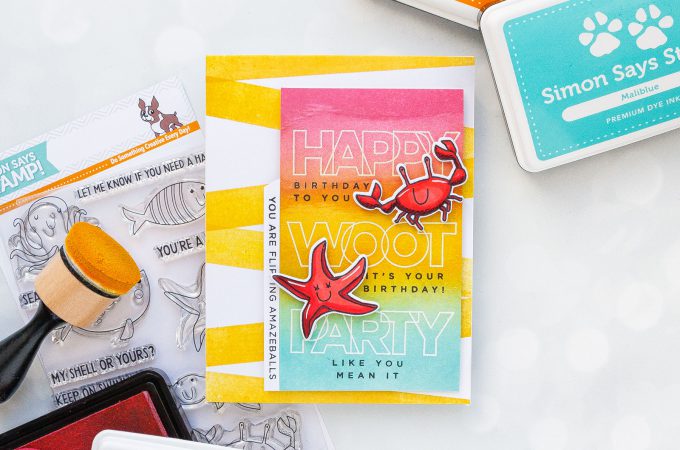 Simon Says Stamp | Summer Birthday Card Idea #2. You Are Flipping Amazeballs card by Yana Smakula #ssssendingsunshine #simonsaysstamp #stamping #summercard #summerbirthday #birthdaycard #copiccoloring