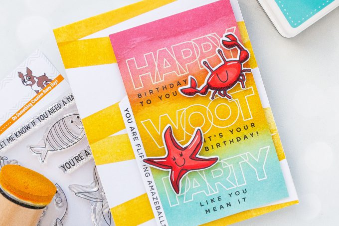 Simon Says Stamp | Summer Birthday Card Idea #2. You Are Flipping Amazeballs card by Yana Smakula #ssssendingsunshine #simonsaysstamp #stamping #summercard #summerbirthday #birthdaycard #copiccoloring