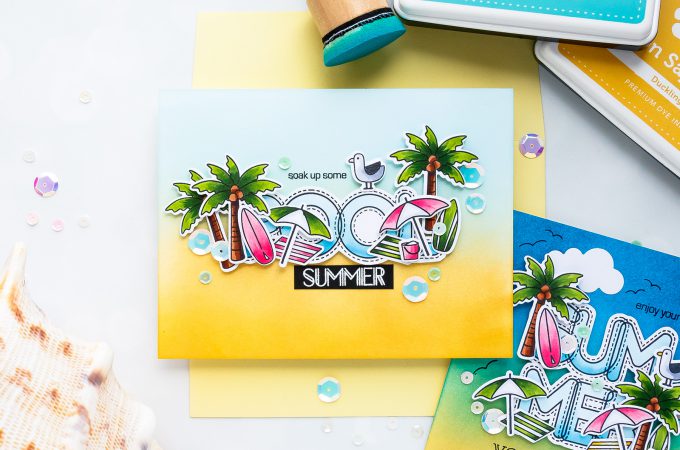 Simon Says Stamp | Soak Up Some Summer! Yippee For Yana Series. Video Handmade card by Yana Smakula #stamping #diecutting #cardmaking #handmadecard #simonsaysstamp #copicoloring #inkblending