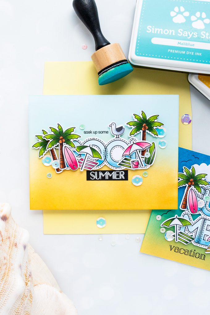 Simon Says Stamp | Soak Up Some Summer! Yippee For Yana Series. Video Handmade card by Yana Smakula #stamping #diecutting #cardmaking #handmadecard #simonsaysstamp #copicoloring #inkblending