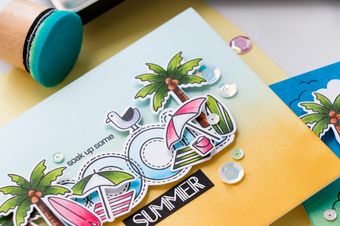 Simon Says Stamp | Soak Up Some Summer! Yippee For Yana Series. Video Handmade card by Yana Smakula #stamping #diecutting #cardmaking #handmadecard #simonsaysstamp #copicoloring #inkblending