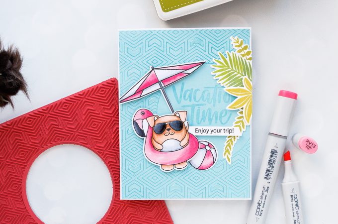 Simon Says Stamp | Vacation Time Summer Card. Photo Tutorial by Yana Smakula #stamping #simonsaysstamp #cardmaking