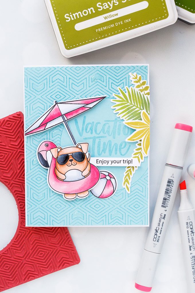 Simon Says Stamp | Vacation Time Summer Card. Photo Tutorial by Yana Smakula #stamping #simonsaysstamp #cardmaking