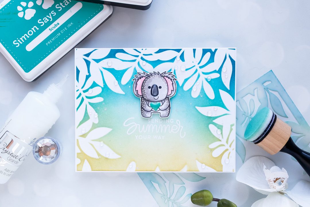 Simon Says Stamp | Sending Summer Your Way Card. Photo Tutorial by Yana Smakula #simonsaysstamp #stamping #handmadecard #cardmaking