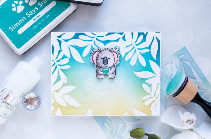 Simon Says Stamp | Sending Summer Your Way Card. Photo Tutorial by Yana Smakula #simonsaysstamp #stamping #handmadecard #cardmaking