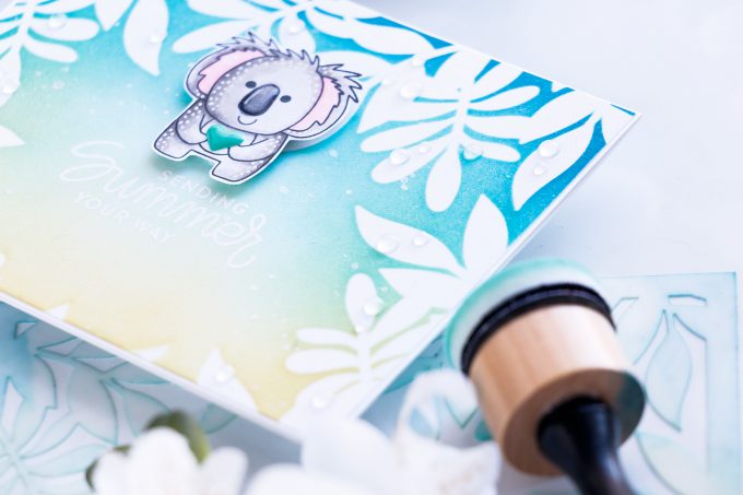 Simon Says Stamp | Sending Summer Your Way Card. Photo Tutorial by Yana Smakula #simonsaysstamp #stamping #handmadecard #cardmaking 