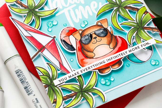 Simon Says Stamp | Vacation Time Card! Yippee For Yana Series. Video tutorial. Summer card using Summer Cuddly Critters stamp set