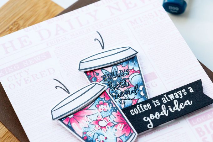 Hero Arts | Coffee or Tea? August 2018 My Monthly Hero Kit. Coffee is always a good idea card by Yana Smakula #stamping #mymontlyhero #mmh #heroarts #cardmaking #handmadecard