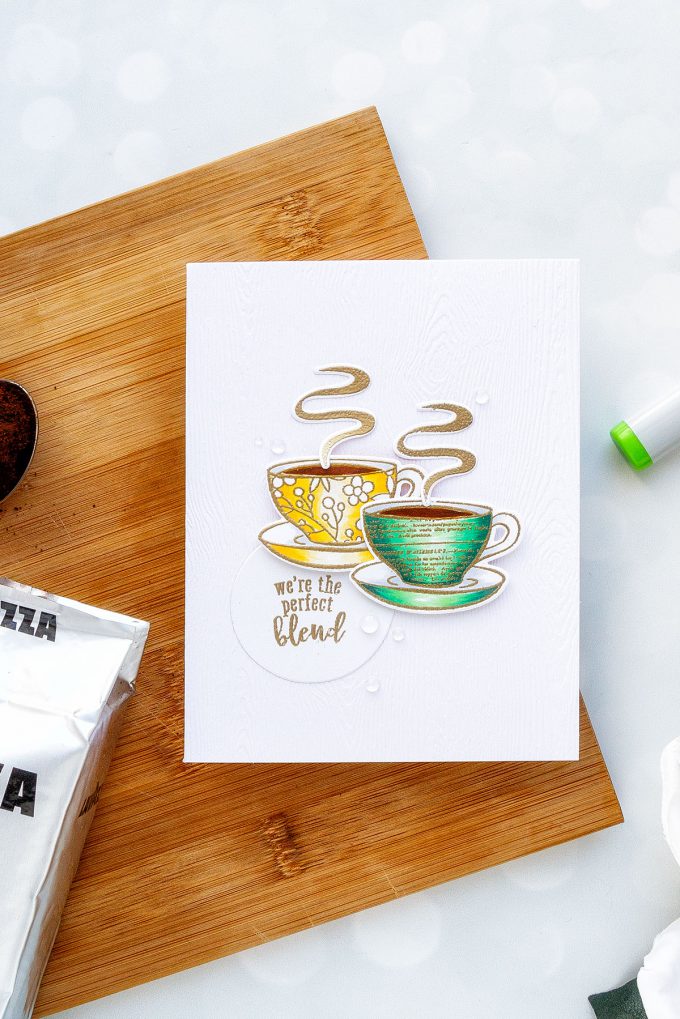 Hero Arts | Coffee or Tea? August 2018 My Monthly Hero Kit. We're the perfect blend card by Yana Smakula #stamping #mymontlyhero #mmh #heroarts #cardmaking #handmadecard