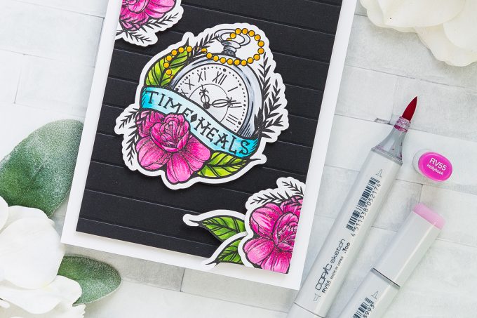 Spellbinders | Time Heals Sympathy/Encouragement Card with Stephanie Low's Inked Messages #spellbinders #stamping #inkedmessages #cardmaking #copiccoloring #sympathycard