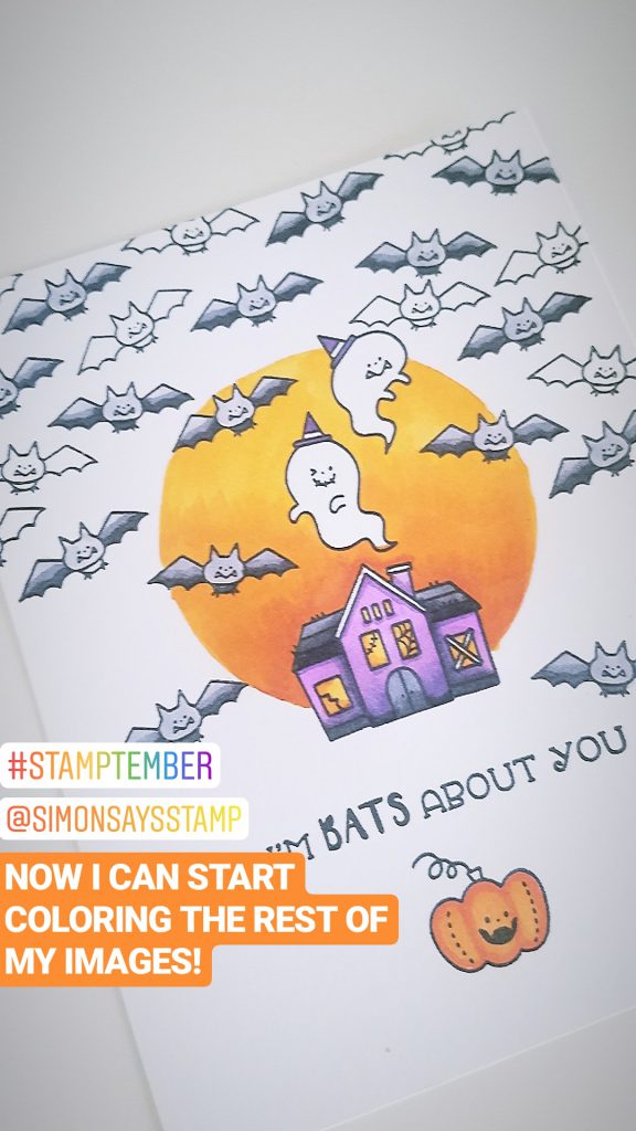 STAMPtember | Waffle Flower - One Layer Bats Over Your Halloween Card featuring Waffle Flower Sweet Tooth SSS101927 Stamptember Exclusive #stamptember #yscardmaking #halloweencard