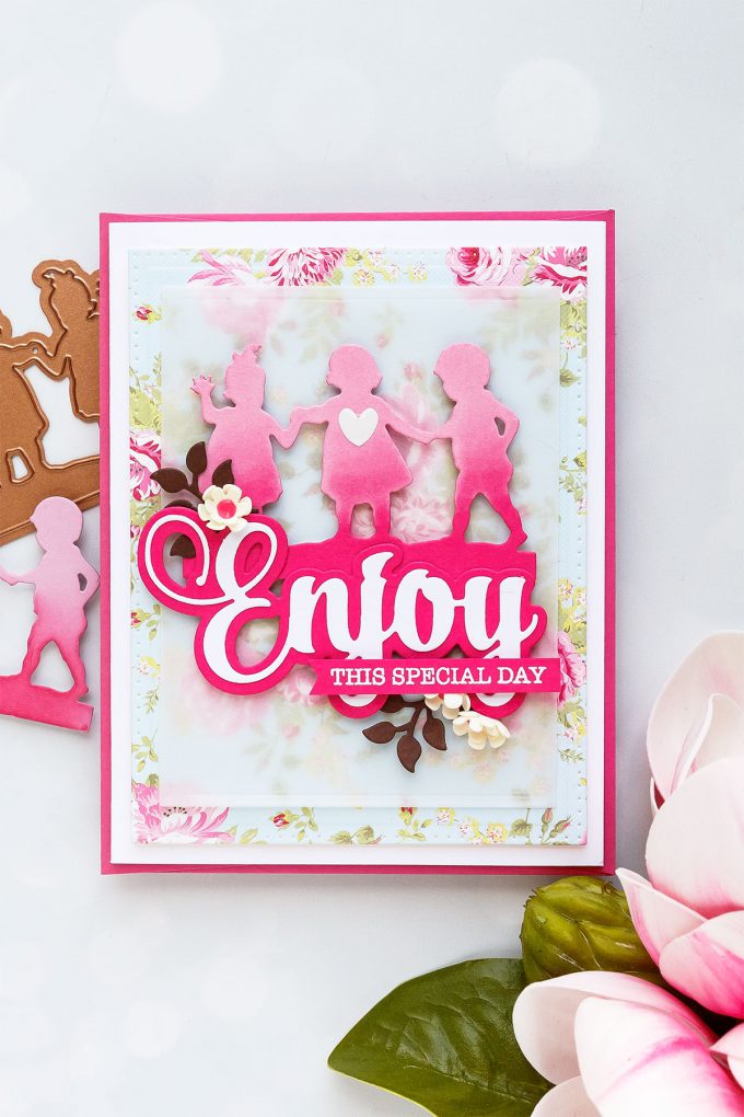 Spellbinders | Easy Silhouette Card Ideas - Enjoy This Special Day Card by Yana Smakula #yscardmaking #spellbinders #handmadecard #diecutting #neverstopmaking #diycard 