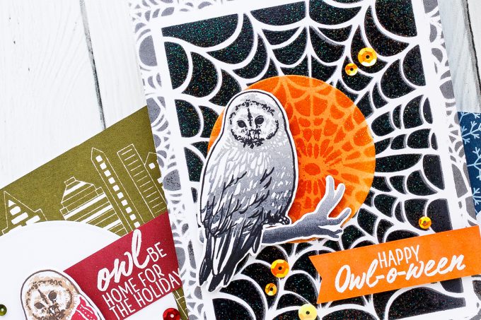 Hero Arts | Color Layering With Yana Series – Color Layering Owl Halloween & Christmas Cards. Video tutorial #yscardmaking #colorlayering #stamping #heroarts #halloweencard #owlcard