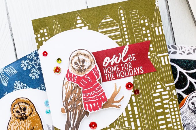 Hero Arts | Color Layering With Yana Series – Color Layering Owl Halloween & Christmas Cards. Video tutorial #yscardmaking #colorlayering #stamping #heroarts #halloweencard #owlcard