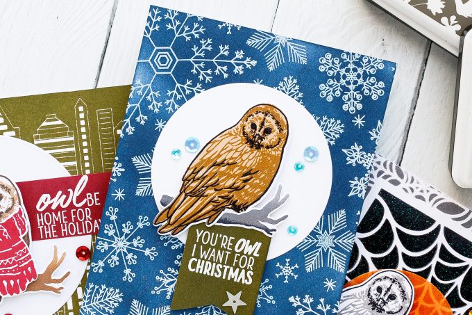 Hero Arts | Color Layering With Yana Series – Color Layering Owl Halloween & Christmas Cards. Video tutorial #yscardmaking #colorlayering #stamping #heroarts #halloweencard #owlcard