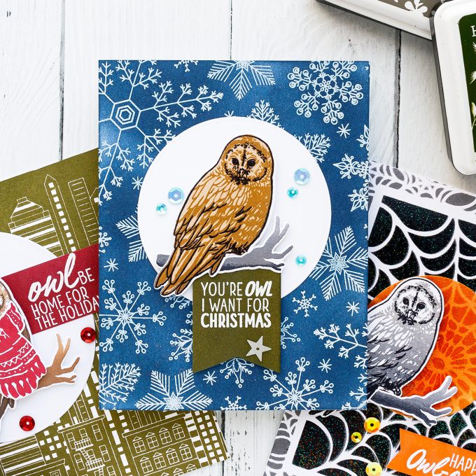 Hero Arts | Color Layering With Yana Series – Color Layering Owl Halloween & Christmas Cards. Video tutorial #yscardmaking #colorlayering #stamping #heroarts #halloweencard #owlcard