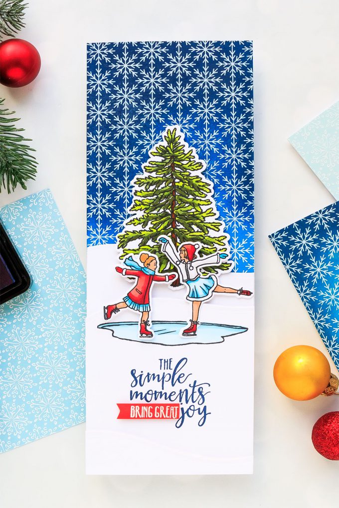 Hero Arts | Tall & Skinny Christmas Cards by Yana Smakula. October 2018 My Monthly Hero Kit. Video tutorial #yscardmaking #mmh #mymonthlyhero #cardmaking #christmascard