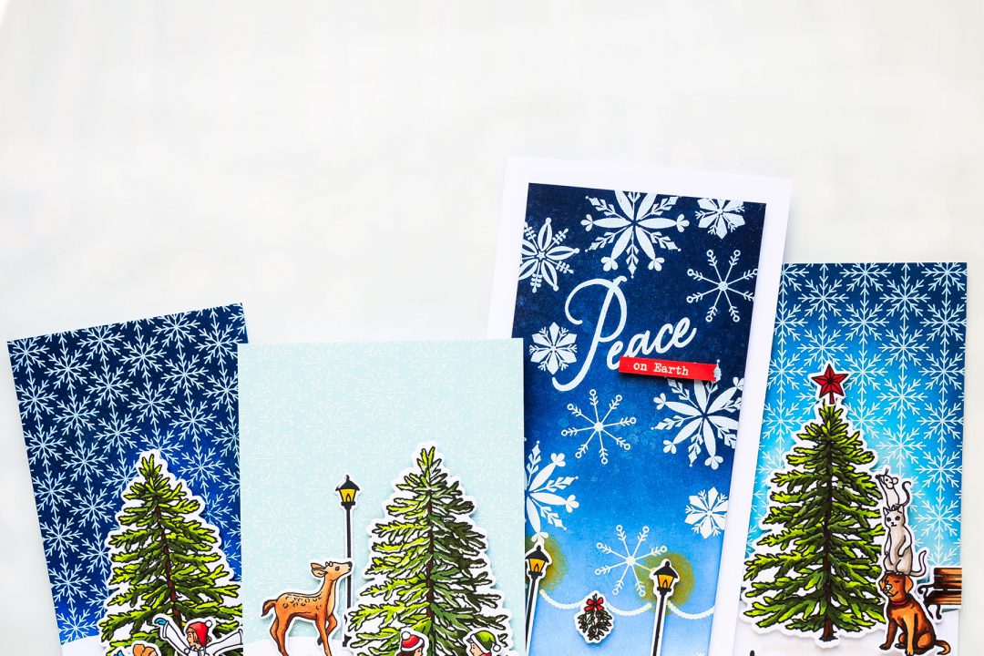 Hero Arts | Tall & Skinny Christmas Cards by Yana Smakula. October 2018 My Monthly Hero Kit. Video tutorial #yscardmaking #mmh #mymonthlyhero #cardmaking #christmascard