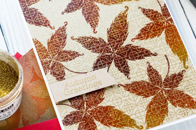 Hero Arts | Fall Foliage Cards. September 2018 My Monthly Hero Kit. Video tutorial. Pattern stamping 3 ways. #yscardmaking #heroarts #mymonthlyhero #cardmaking #fallcard #fallcardmaking #autumncard #heroartskit #cardkit #handmadecard