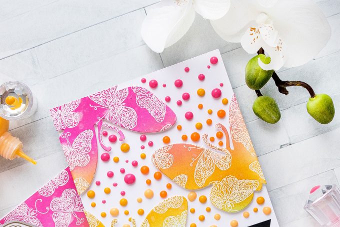 Pink & Main | Colorful Butterfly Cards 2 Ways. Photo Tutorial by Yana Smakula #pinkandmain #stamping #yscardmaking #cardmaking 