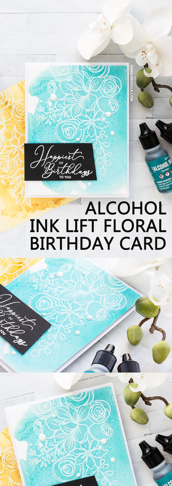 Simon Says Stamp | October 2018 Card Kit - Alcohol Ink Lift Card by Yana Smakula #yscardmaking #sssck #simonsaysstamp #alocholinklift