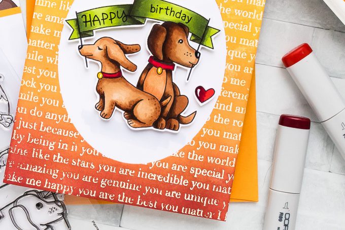 STAMPtember | Newton's Nook - Happy Birthday Puppy Card by Yana Smakula for Simon Says Stamp using Newton's Nook Clear Stamps HELLO BEAUTIFUL sss101933 STAMPtember Exclusive #yscardmaking #stamping #stamptember #simonsaysstamp