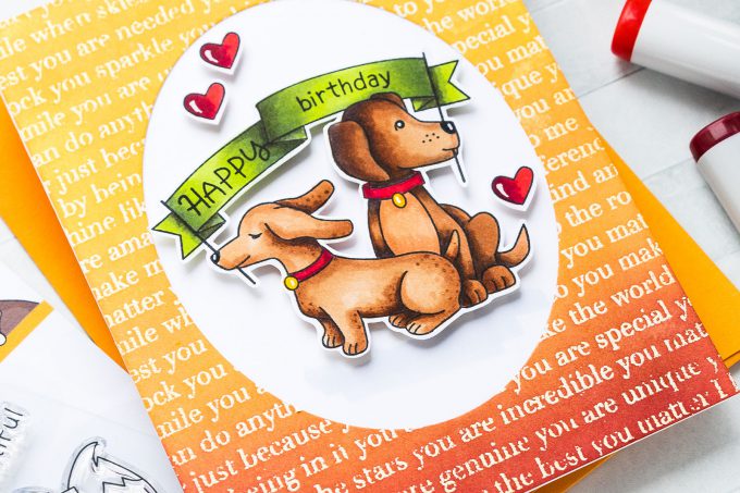 STAMPtember | Newton's Nook - Happy Birthday Puppy Card by Yana Smakula for Simon Says Stamp using Newton's Nook Clear Stamps HELLO BEAUTIFUL sss101933 STAMPtember Exclusive #yscardmaking #stamping #stamptember #simonsaysstamp