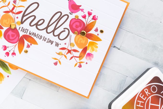 STAMPtember | WPlus9 - One Layer Fall Layered Floral Card by Yana Smakula. Video tutorial #cardmaking #yscardmaking #stamptember #wplus9 #onelayercard