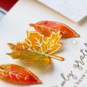 Alcohol Ink Fall Leaves Clean & Simple Gratitude Cards with Reverse Confetti Fall Foliage stamp set. Video tutorial by Yana Smakula #yscardmaking #alcoholink #fallcard #autumncard #gratitudecard #thanksgivingcard #happymail #diycard