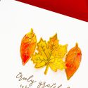 Alcohol Ink Fall Leaves Clean & Simple Gratitude Cards with Reverse Confetti Fall Foliage stamp set. Video tutorial by Yana Smakula #yscardmaking #alcoholink #fallcard #autumncard #gratitudecard #thanksgivingcard #happymail #diycard