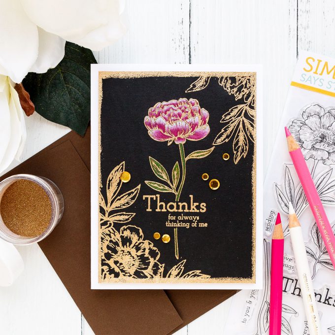 STAMPtember | Beautiful Flowers 2 by Simon Says Stamp - Handmade Floral Cards featuring Pencil & Copic Coloring by Yana #stamptember #simonsaysstamp #yscardmaking #handmadecard