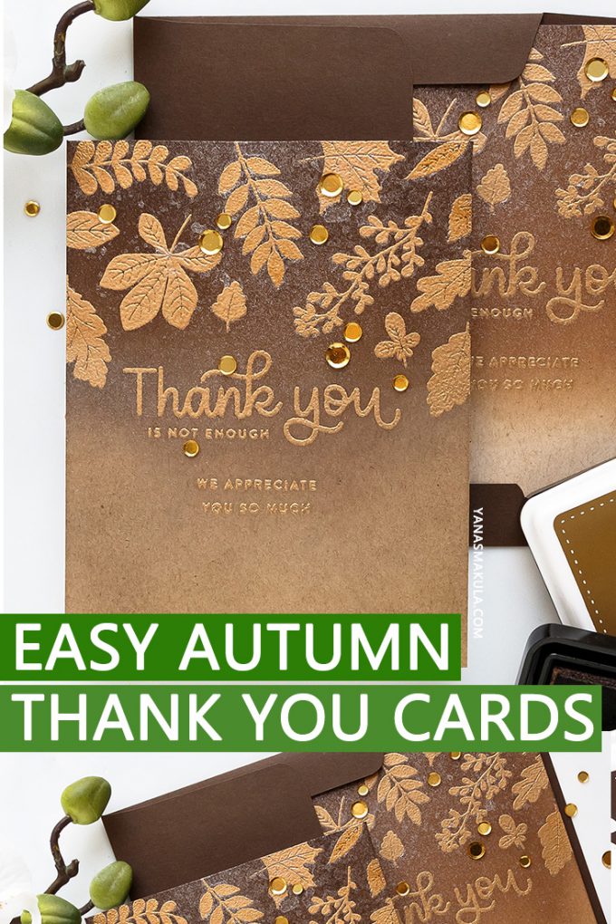 How to make Fall Thank You cards. Simon Says Stamp | Fall Thank You Cards featuring Ink Blending & Heat Embossing #cardmaking #simonsaystamp