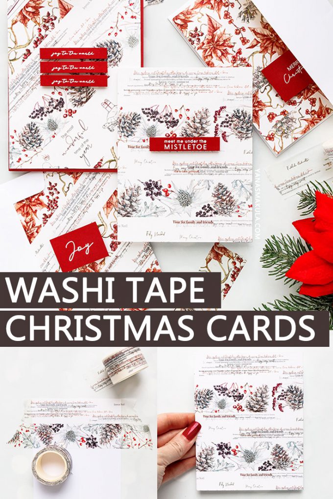 How to make Christmas cards using washi tape. Alexandra Renke | Super Easy Washi Tape Christmas Cards. Video tutorial #cardmaking #christmasmail