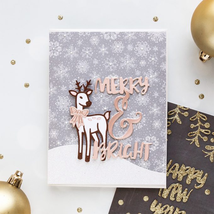 Merry & Brights Christmas Deer Card by Yana Smakula using Spellbinders 2018 November Small Die of the Month #cardmaking #christmascard