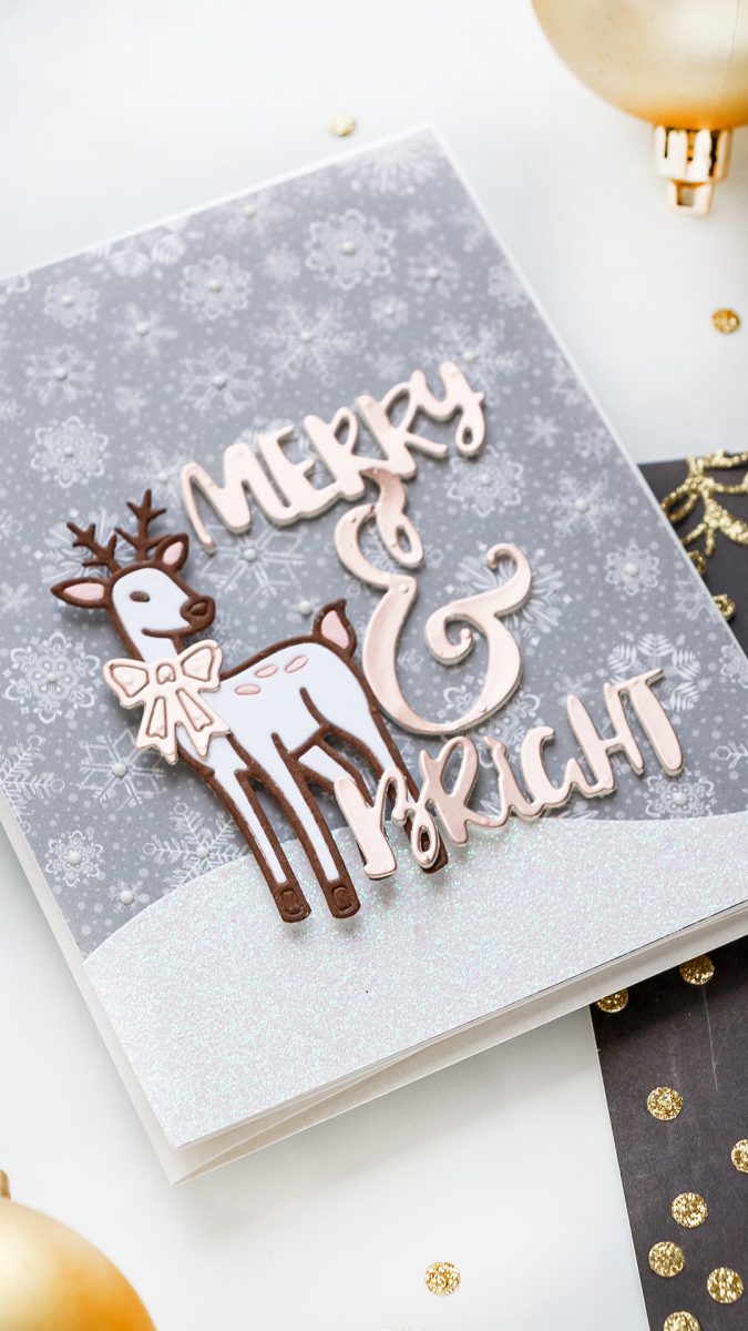 Merry & Brights Christmas Deer Card by Yana Smakula using Spellbinders 2018 November Small Die of the Month #cardmaking #christmascard