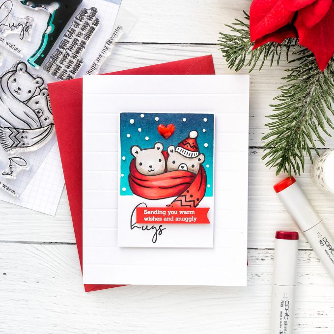 Pinkfresh Studio | More Simple Cardmaking. Winter Hugs Card. Video