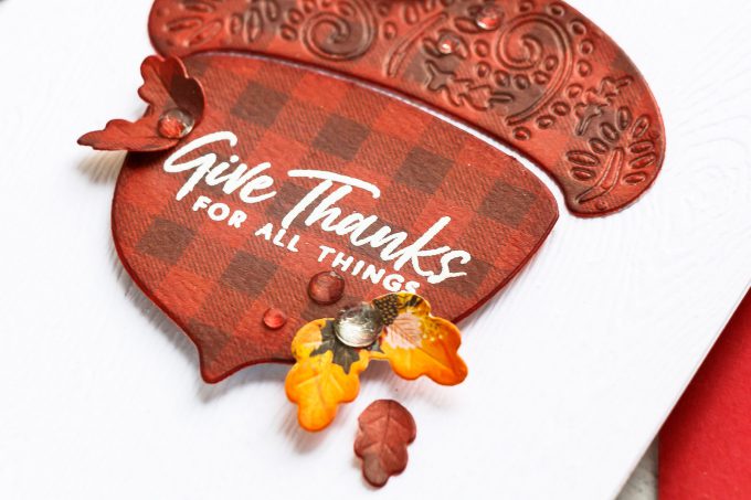 How to make Fall Acorn Cards. Video tutorial. Spellbinders | Fall Acorn Cards (Die Cutting + Hot Foil). Small Die of the Month. #cardmaking #spellbinders