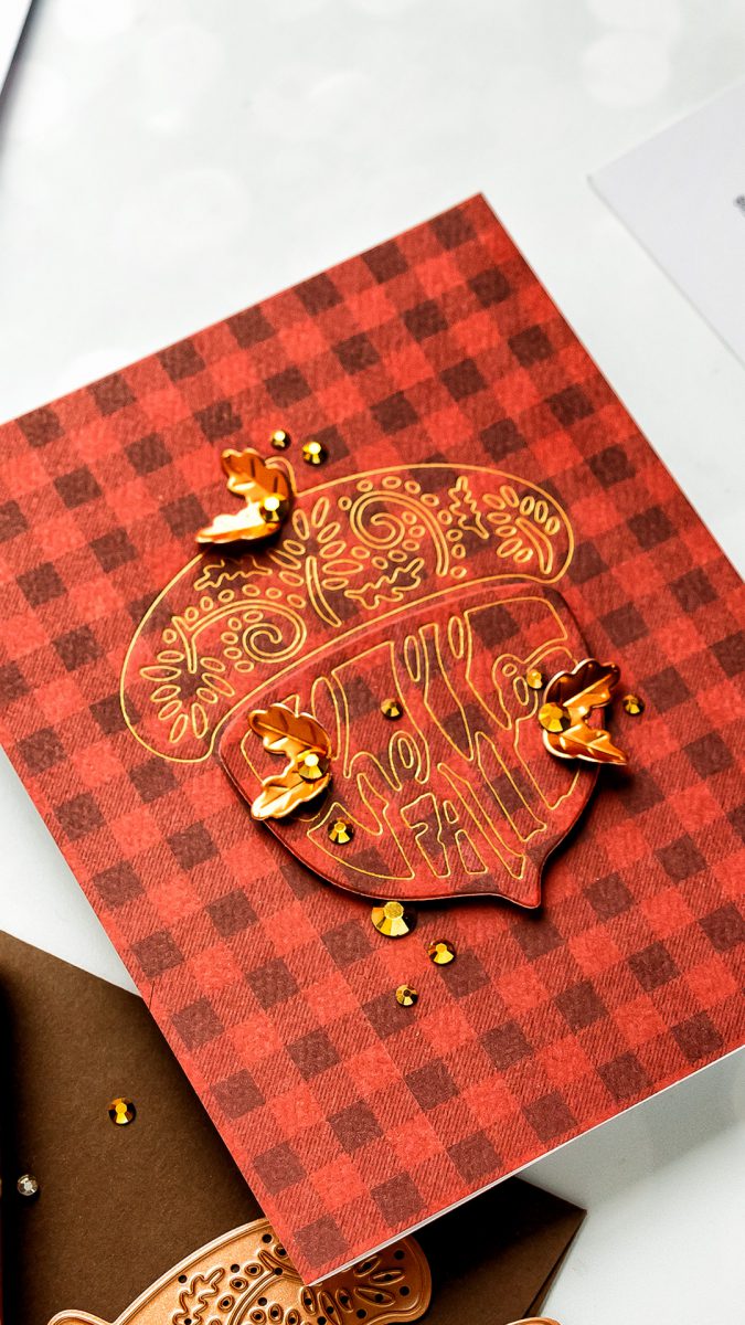 Spellbinders | Fall Acorn Cards (Die Cutting + Hot Foil). Small Die of the Month. Video