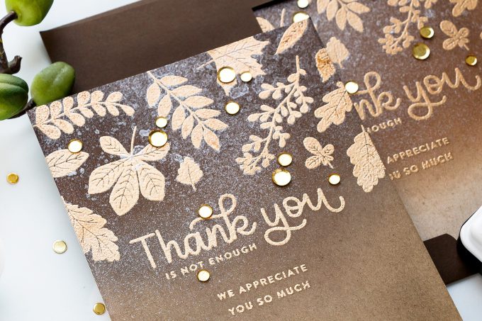 How to make Fall Thank You cards. Simon Says Stamp | Fall Thank You Cards featuring Ink Blending & Heat Embossing #cardmaking #simonsaystamp